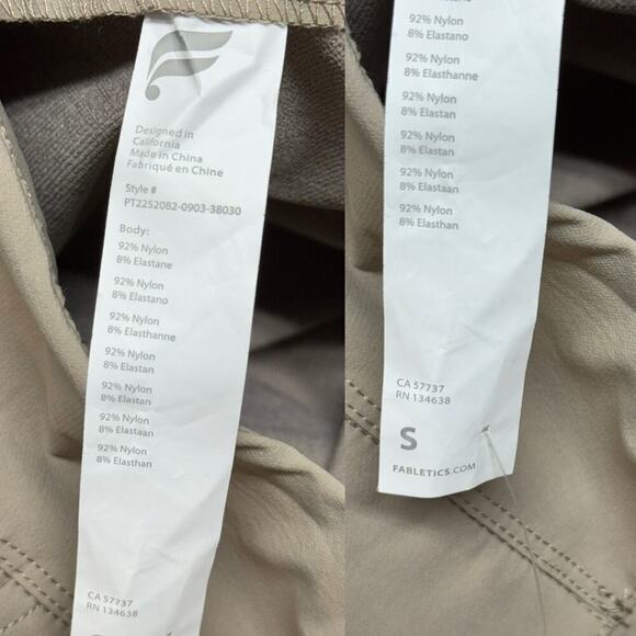 NEW FABLETICS Hybrid Cargo Pants Women's Small Smoke Tan Nylon Pockets Leggings - Picture 14 of 16